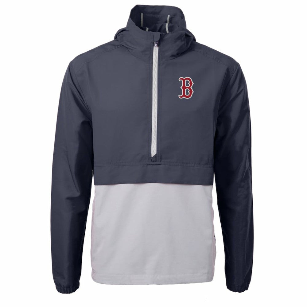 Navy/Gray Boston Red Sox Cutter & Buck Charter Eco Recycled Half-Zip Anorak Jacket