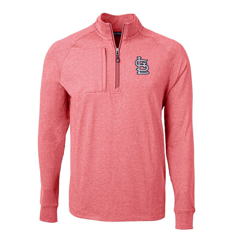 Heather Red St. Louis Cardinals Cutter & Buck Adapt Eco Knit Stretch Recycled Quarter-Zip Pullover Top