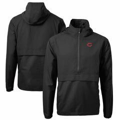 Black Cincinnati Reds Cutter & Buck Charter Eco Recycled Half-Zip Anorak Jacket