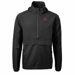 Black Cincinnati Reds Cutter & Buck Charter Eco Recycled Half-Zip Anorak Jacket