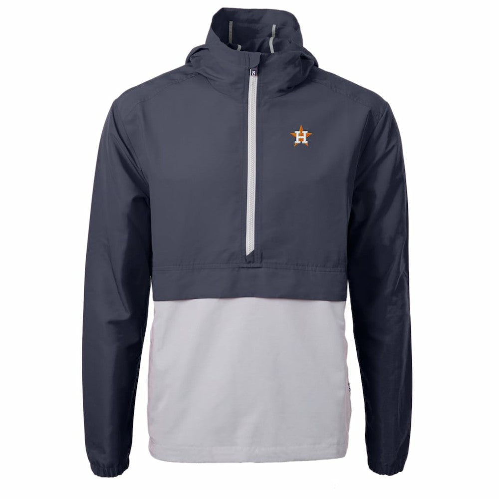 Navy/Gray Houston Astros Cutter & Buck Charter Eco Recycled Half-Zip Anorak Jacket