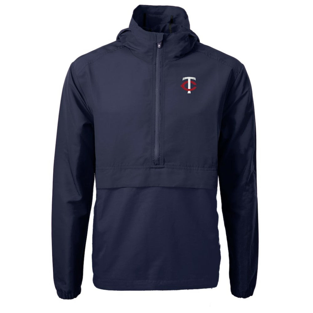Navy Minnesota Twins Cutter & Buck Charter Eco Recycled Half-Zip Anorak Jacket