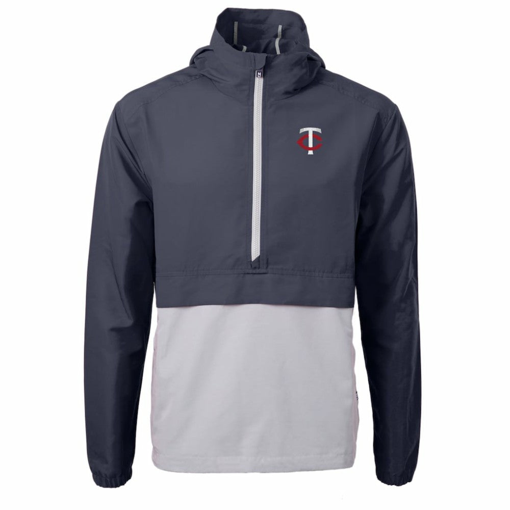 Navy/Gray Minnesota Twins Cutter & Buck Charter Eco Recycled Half-Zip Anorak Jacket