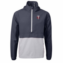 Navy/Gray Minnesota Twins Cutter & Buck Charter Eco Recycled Half-Zip Anorak Jacket