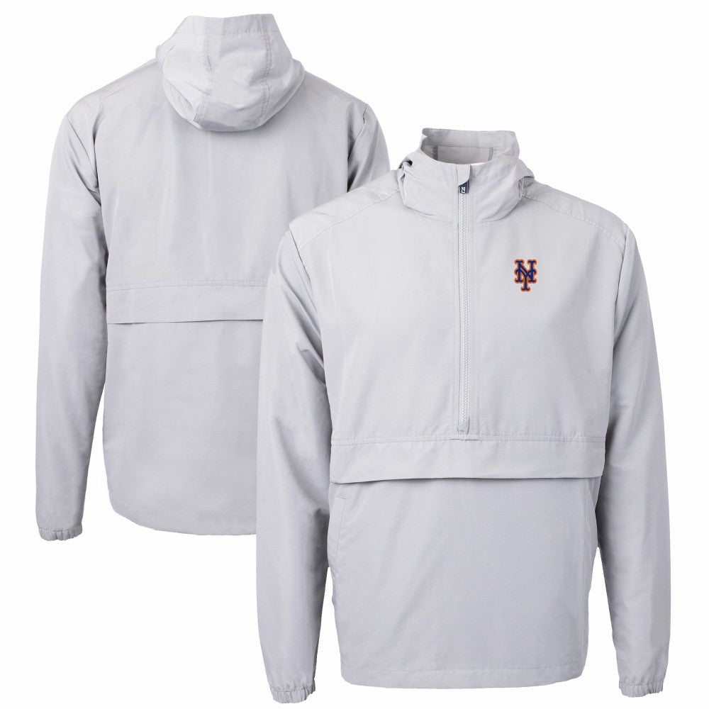 Gray New York Mets Cutter & Buck Charter Eco Recycled Half-Zip Anorak Jacket