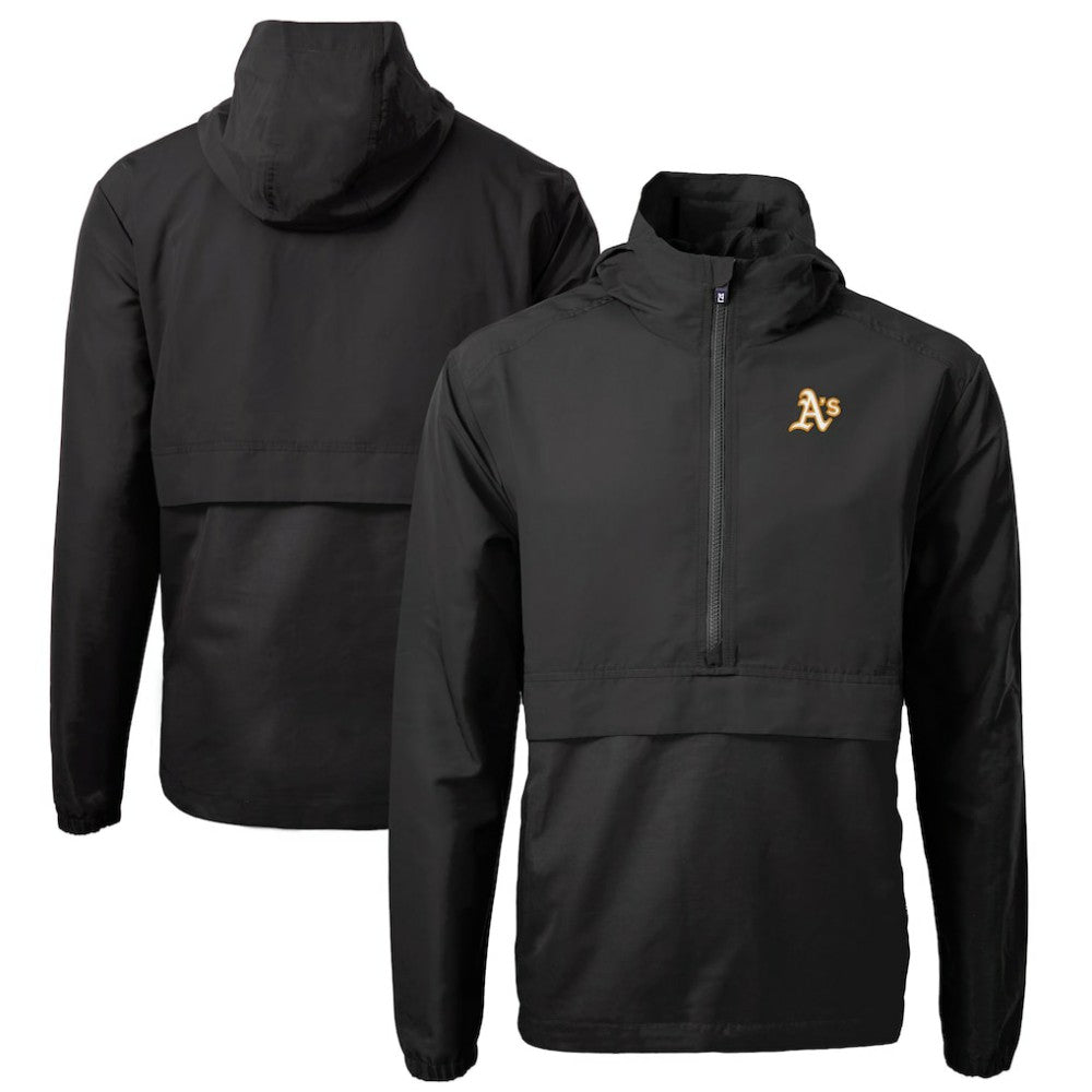 Black Athletics Cutter & Buck Charter Eco Recycled Half-Zip Anorak Jacket