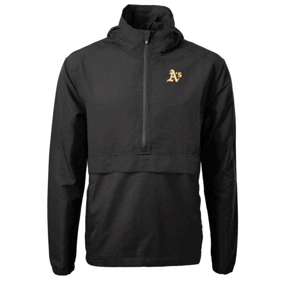 Black Athletics Cutter & Buck Charter Eco Recycled Half-Zip Anorak Jacket