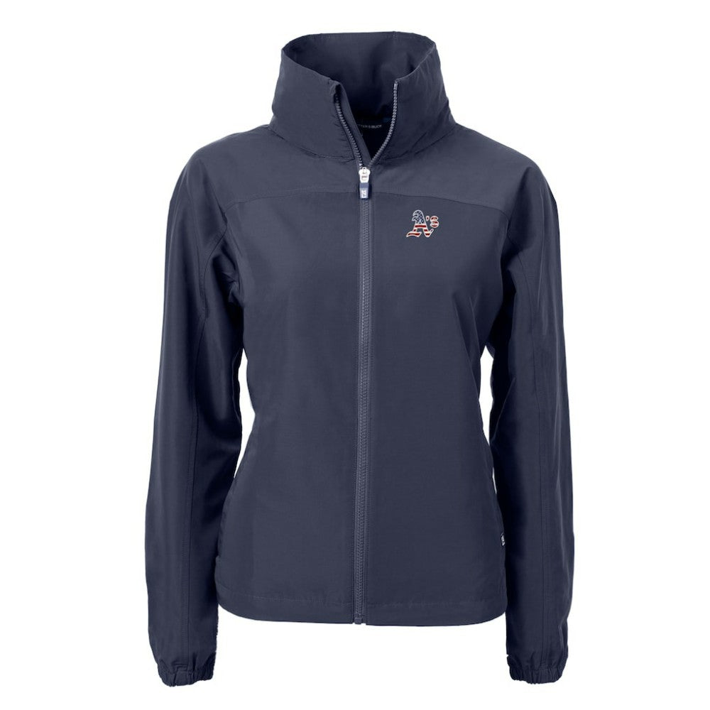 Navy Athletics Cutter & Buck Women's Charter Eco Recycled Full-Zip Jacket