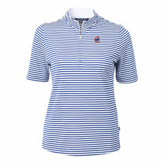 Blue Chicago Cubs Cutter & Buck Women's Virtue Eco Pique Stripe Top