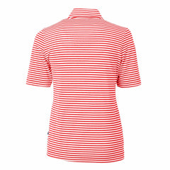 Red Cincinnati Reds Cutter & Buck Women's Virtue Eco Pique Stripe Top
