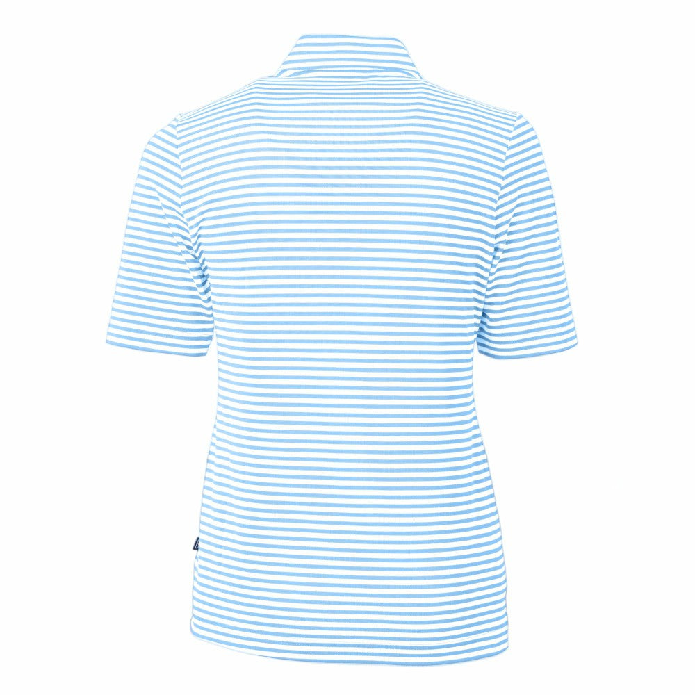 Powder Blue Kansas City Royals Cutter & Buck Women's Virtue Eco Pique Stripe Top