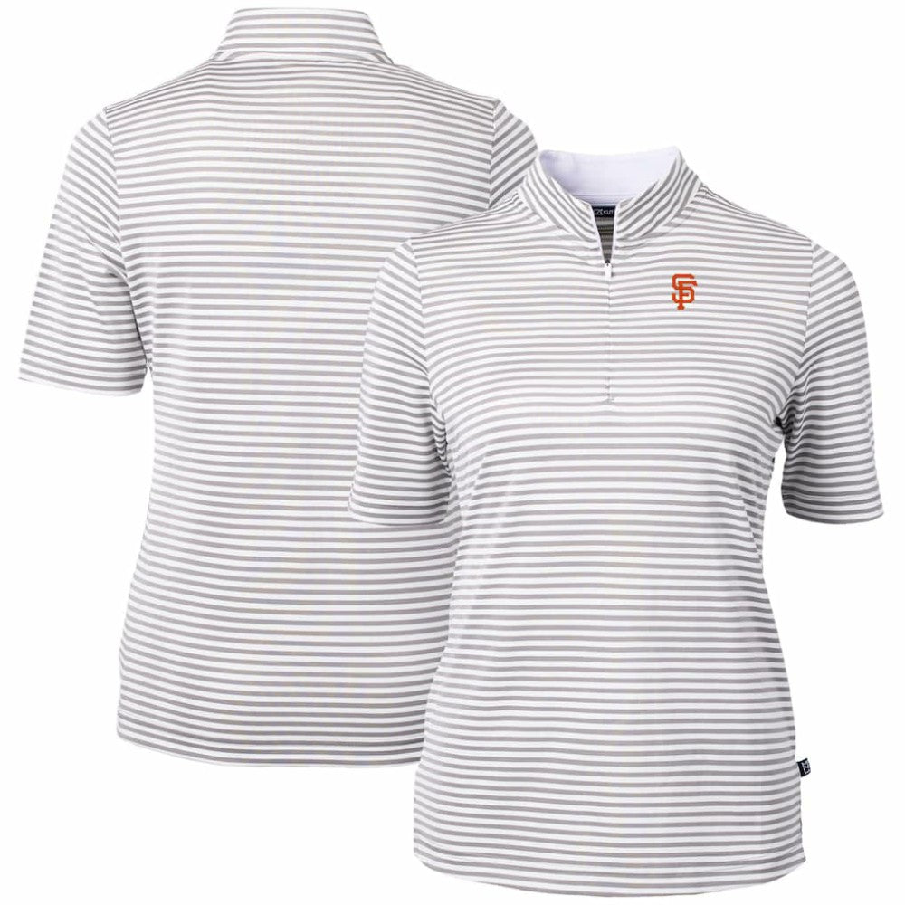Gray San Francisco Giants Cutter & Buck Women's Virtue Eco Pique Stripe Top
