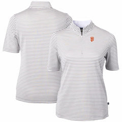 Gray San Francisco Giants Cutter & Buck Women's Virtue Eco Pique Stripe Top