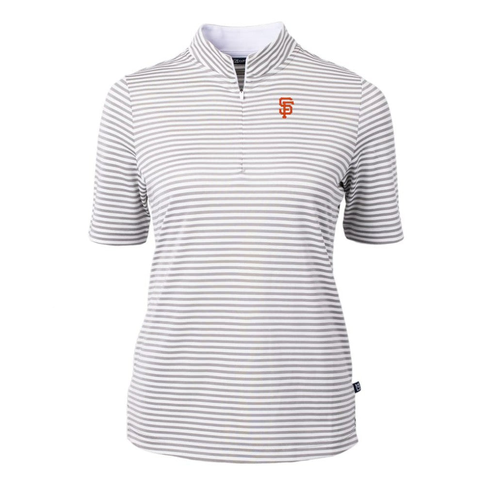 Gray San Francisco Giants Cutter & Buck Women's Virtue Eco Pique Stripe Top