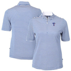 Blue Texas Rangers Cutter & Buck Women's Virtue Eco Pique Stripe Top