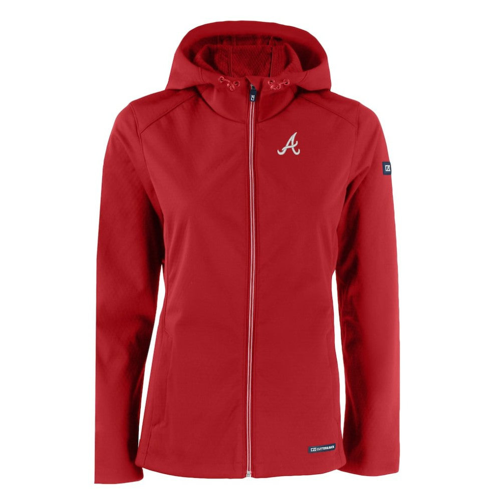 Red Atlanta Braves Cutter & Buck Women's Evoke Eco Softshell Recycled Full-Zip Jacket
