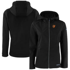 Black Baltimore Orioles Cutter & Buck Women's Evoke Eco Softshell Recycled Full-Zip Jacket