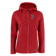 Red Boston Red Sox Cutter & Buck Women's Evoke Eco Softshell Recycled Full-Zip Jacket