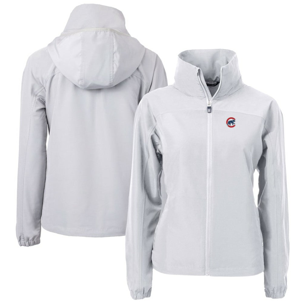 Gray Chicago Cubs Cutter & Buck Women's Charter Eco Recycled Full-Zip Jacket