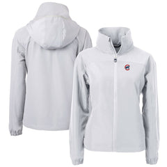 Gray Chicago Cubs Cutter & Buck Women's Charter Eco Recycled Full-Zip Jacket