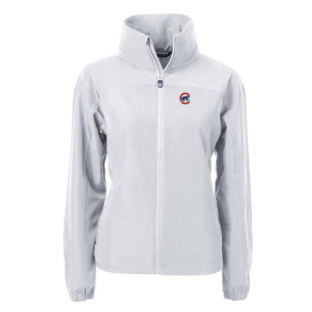 Gray Chicago Cubs Cutter & Buck Women's Charter Eco Recycled Full-Zip Jacket
