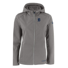 Gray Detroit Tigers Cutter & Buck Women's Evoke Eco Softshell Recycled Full-Zip Jacket