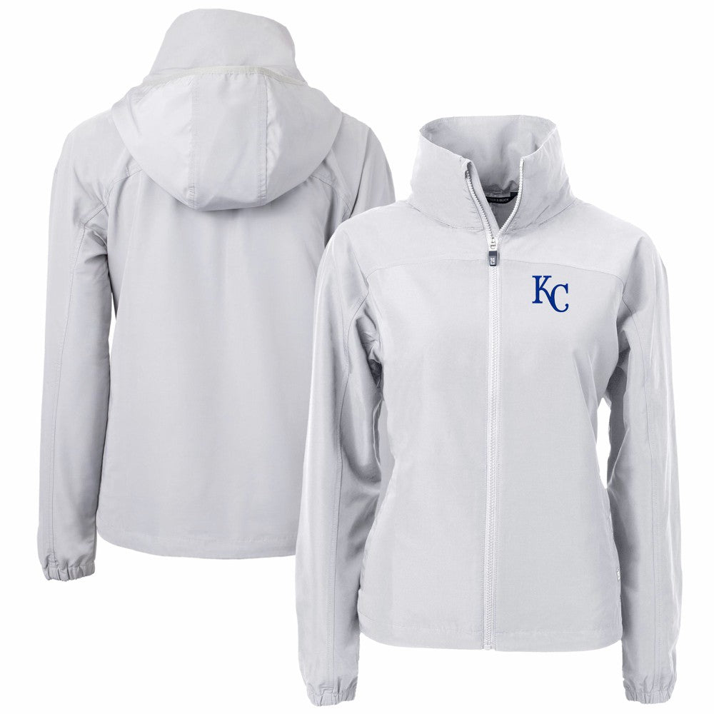 Gray Kansas City Royals Cutter & Buck Women's Charter Eco Recycled Full-Zip Jacket