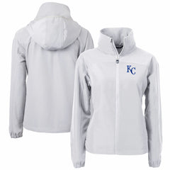 Gray Kansas City Royals Cutter & Buck Women's Charter Eco Recycled Full-Zip Jacket