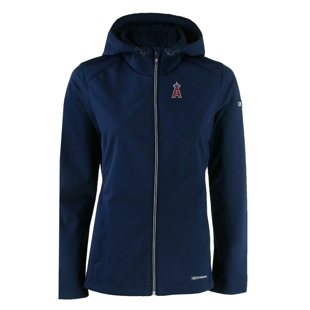 Navy Los Angeles Angels Cutter & Buck Women's Evoke Eco Softshell Recycled Full-Zip Jacket