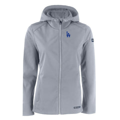Gray Los Angeles Dodgers Cutter & Buck Women's Evoke Eco Softshell Recycled Full-Zip Jacket