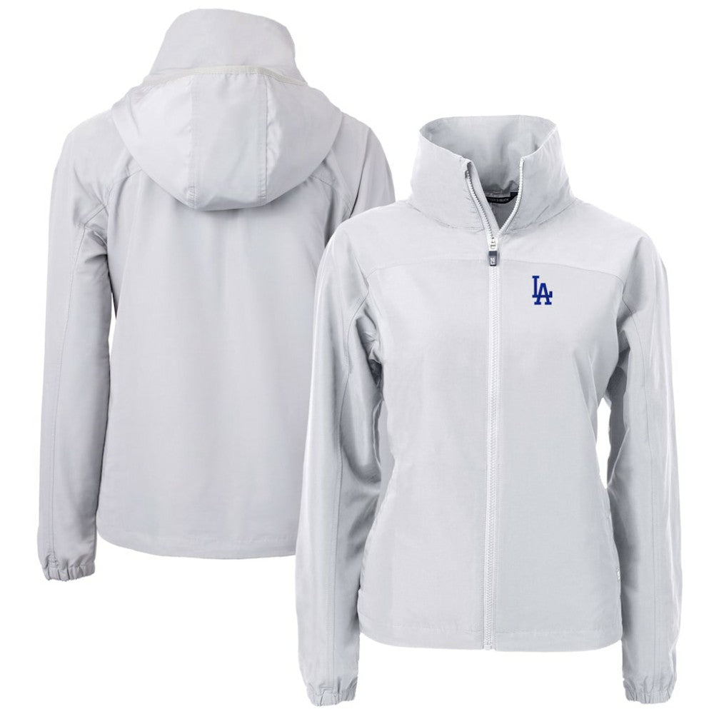 Gray Los Angeles Dodgers Cutter & Buck Women's Charter Eco Recycled Full-Zip Jacket