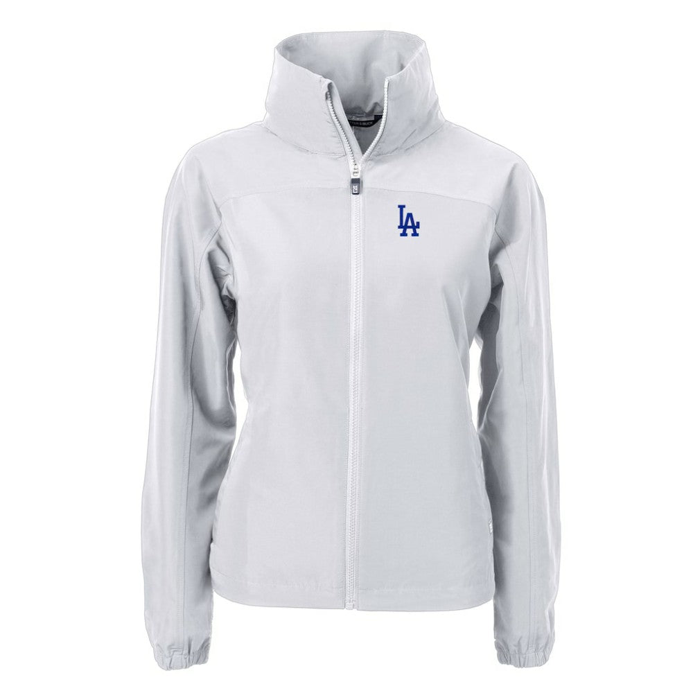 Gray Los Angeles Dodgers Cutter & Buck Women's Charter Eco Recycled Full-Zip Jacket