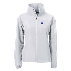Gray Los Angeles Dodgers Cutter & Buck Women's Charter Eco Recycled Full-Zip Jacket