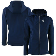 Navy New York Yankees Cutter & Buck Women's Evoke Eco Softshell Recycled Full-Zip Jacket