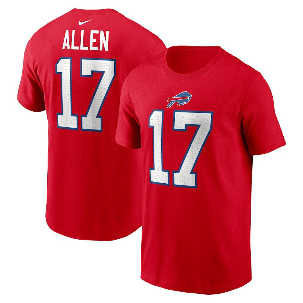 Josh Allen  Player Name & Number T-Shirt - Buffalo Bills T-shirts
