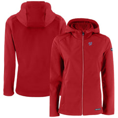 Red Washington Nationals Cutter & Buck Women's Evoke Eco Softshell Recycled Full-Zip Jacket