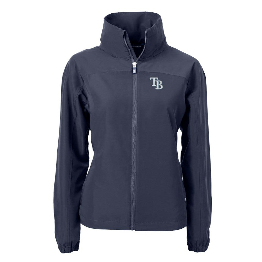 Navy Tampa Bay Rays Cutter & Buck Women's Charter Eco Recycled Full-Zip Jacket