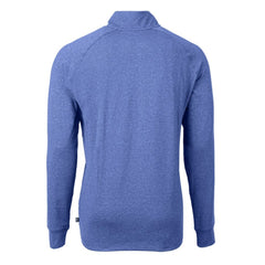Heather Royal Chicago Cubs Cutter & Buck Big & Tall Adapt Eco Knit Stretch Recycled Quarter-Zip Pullover Top