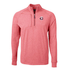 Heather Red Minnesota Twins Cutter & Buck Big & Tall Adapt Eco Knit Stretch Recycled Quarter-Zip Pullover Top