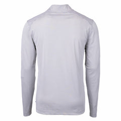 Gray/White Cleveland Guardians Cutter & Buck Virtue Eco Pique Micro Stripe Big & Tall Recycled Quarter-Zip Pullover Top