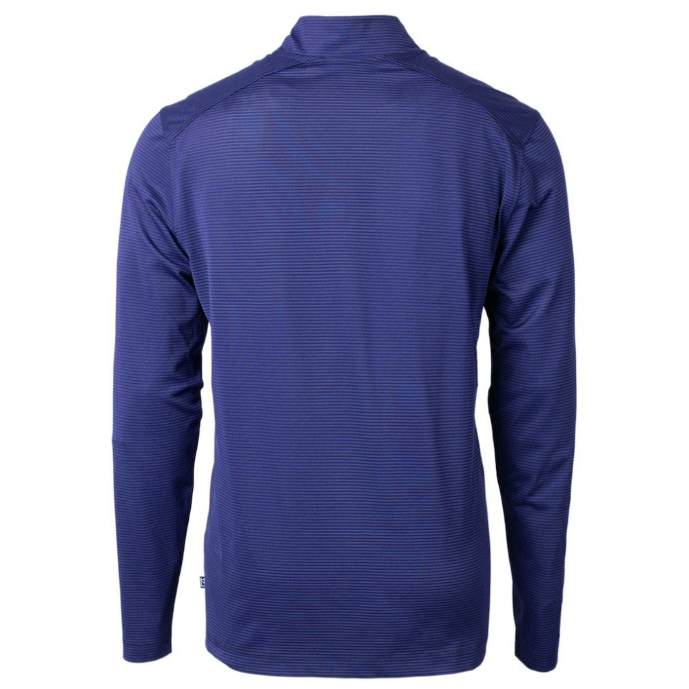 Royal/Black Los Angeles Dodgers Cutter & Buck Virtue Eco Pique Micro Stripe Big & Tall Recycled Quarter-Zip Pullover Top