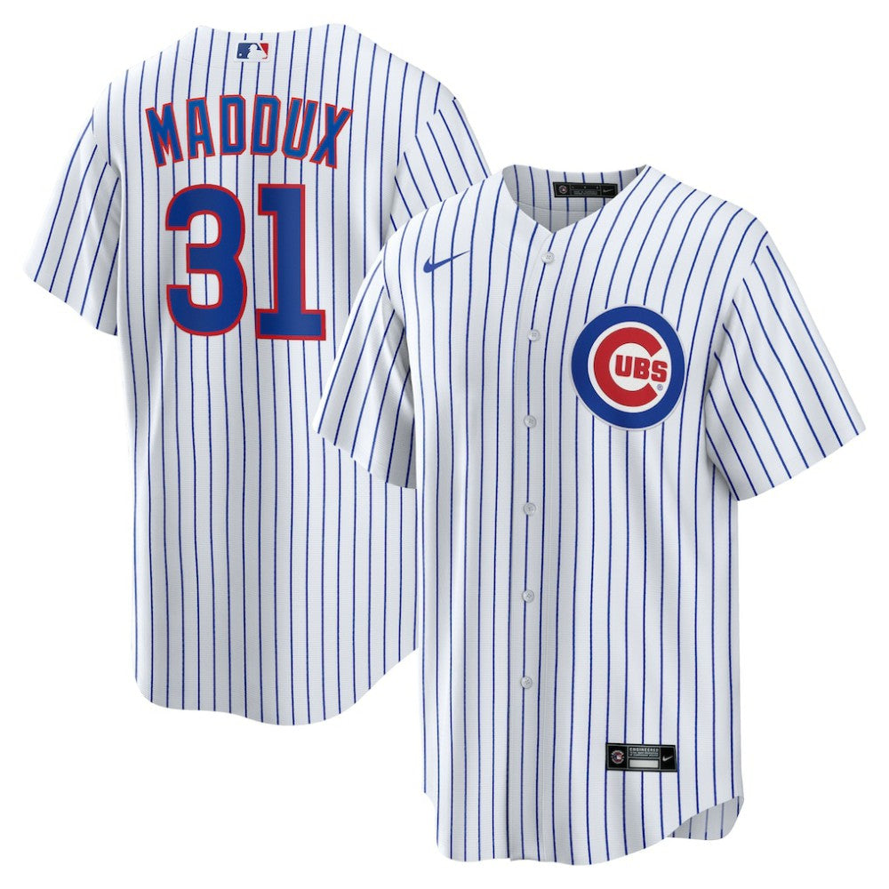 White Greg Maddux Chicago Cubs Nike Home Retired Player Replica Jersey