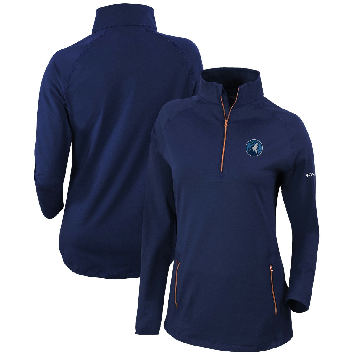 Columbia Minnesota Timberwolves Women's Omni-Wick Outward Nine Quarter-Zip Pullover Top