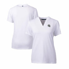 Cutter & Buck Women's Helmet Logo DryTec Forge Stretch V-Neck Blade Top - Las Vegas Raiders Tops