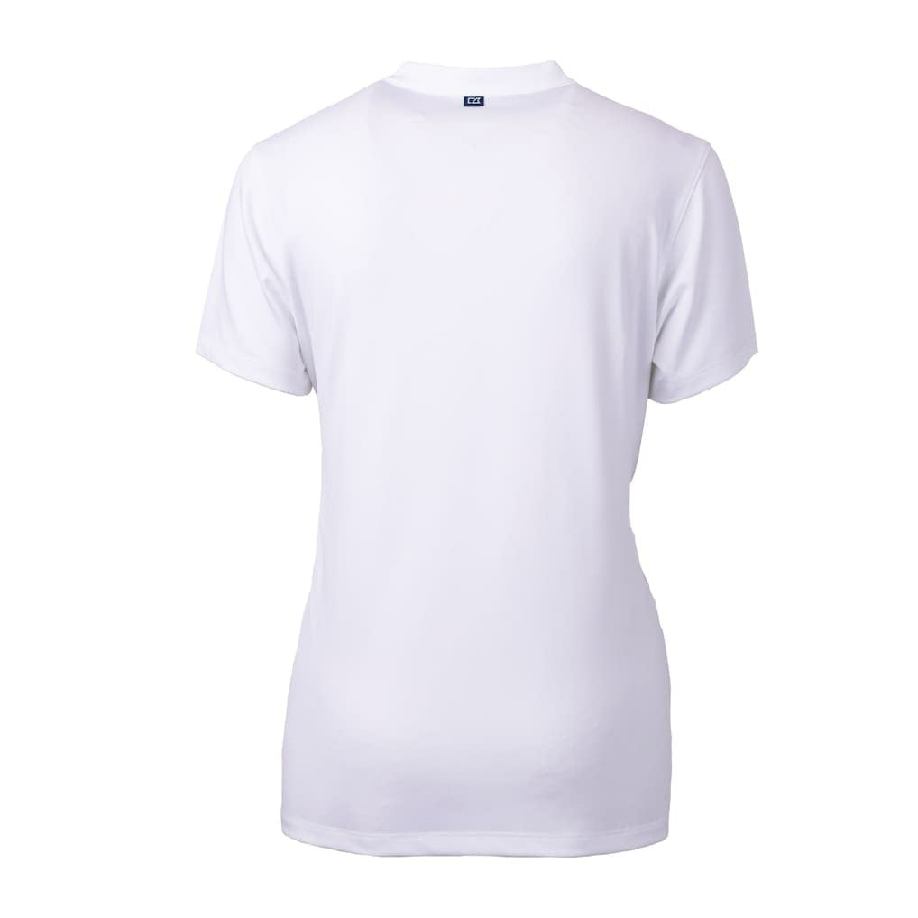 Cutter & Buck Women's Helmet Logo DryTec Forge Stretch V-Neck Blade Top - Las Vegas Raiders Tops