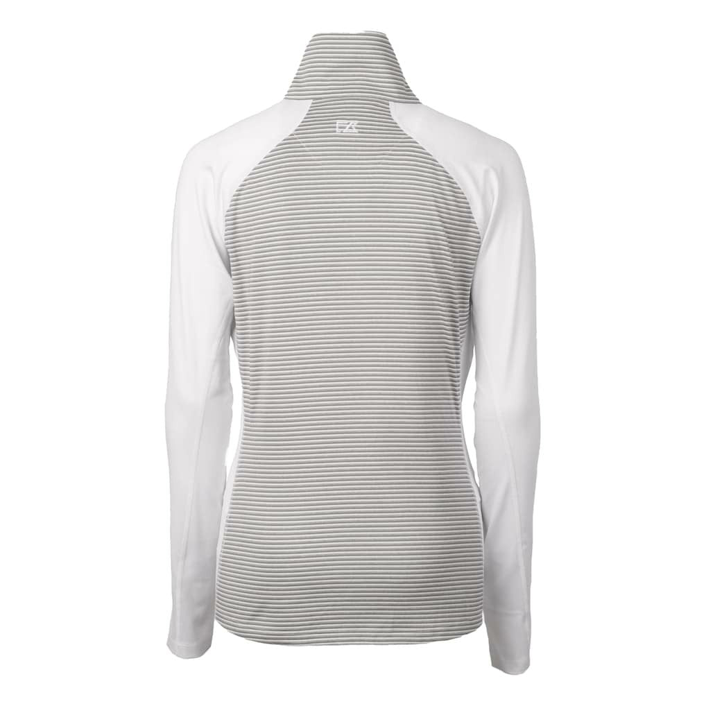 Cutter & Buck Women's Helmet Logo DryTec Forge Tonal Stripe Stretch Half-Zip Top - San Francisco 49ers Tops