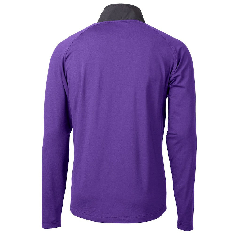 Cutter & Buck Helmet Adapt Eco Knit Hybrid Recycled Quarter-Zip Pullover Top - Minnesota Vikings Pullover