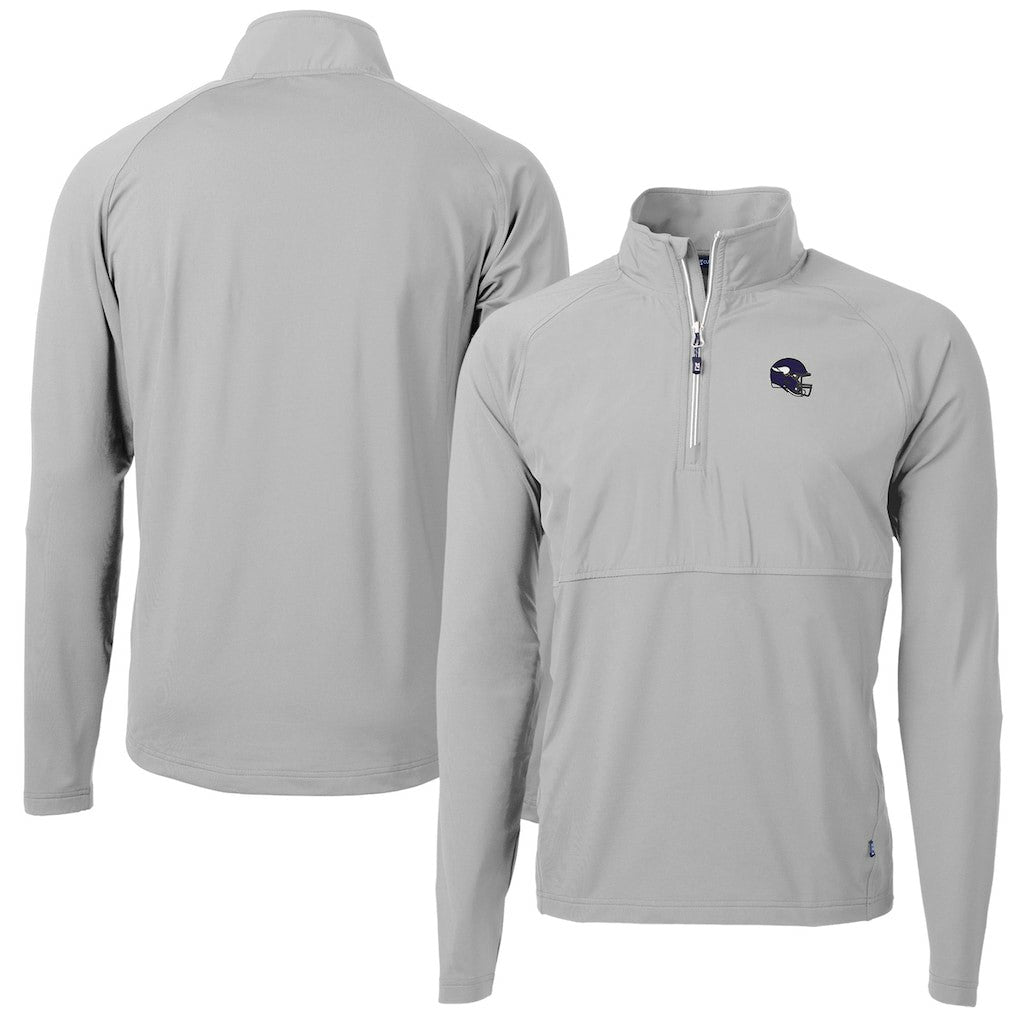 Cutter & Buck Helmet Adapt Eco Knit Hybrid Recycled Quarter-Zip Pullover Top - Minnesota Vikings Pullover