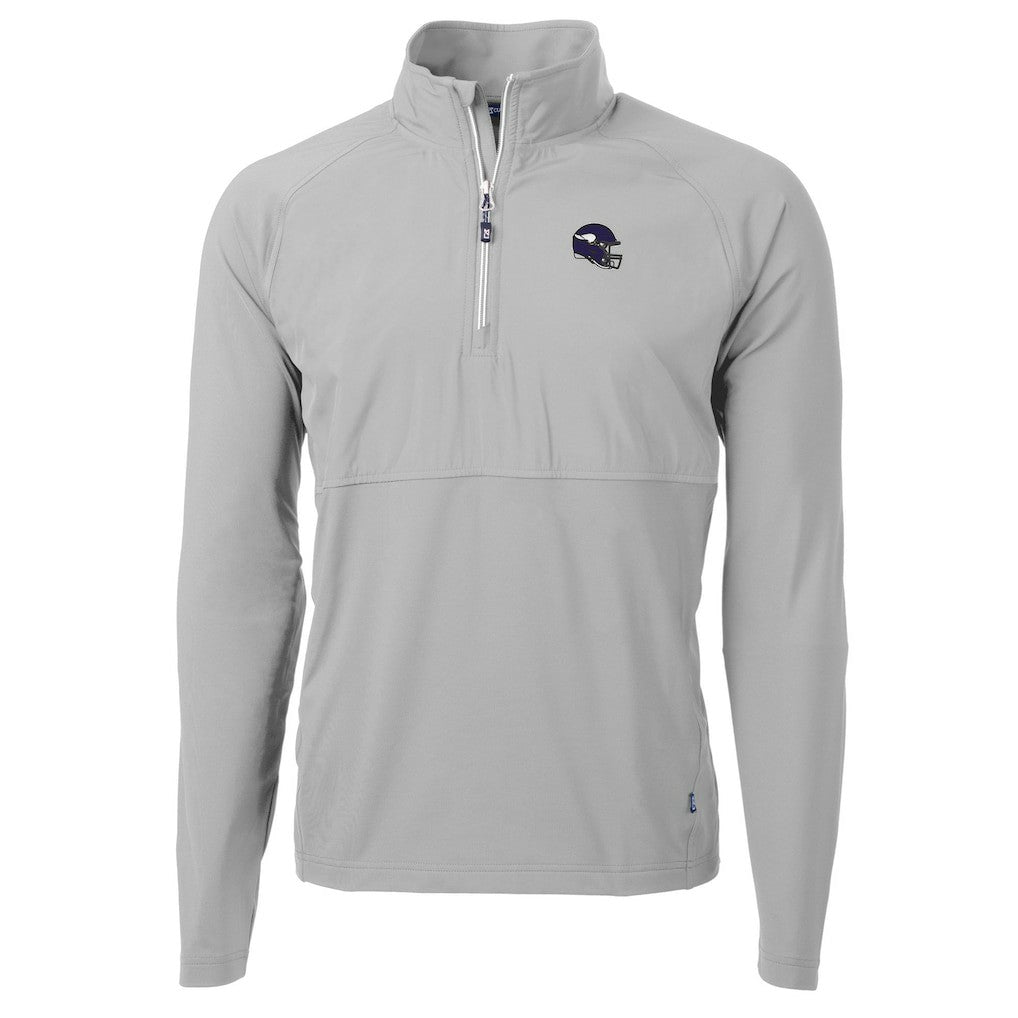 Cutter & Buck Helmet Adapt Eco Knit Hybrid Recycled Quarter-Zip Pullover Top - Minnesota Vikings Pullover