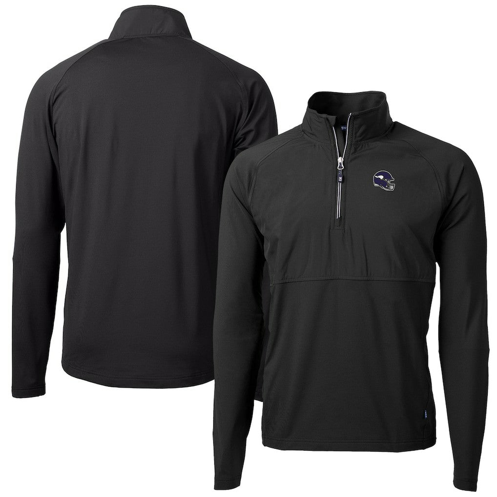 Cutter & Buck Helmet Adapt Eco Knit Hybrid Recycled Quarter-Zip Pullover Top - Minnesota Vikings Pullover